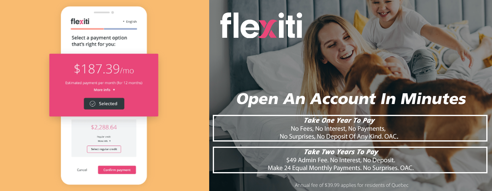 Flexiti Payment Plan 2 options April 2025