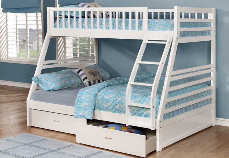 B117 Bunk Bed White Mattress Mart, A Picture Of A Bunk Bed